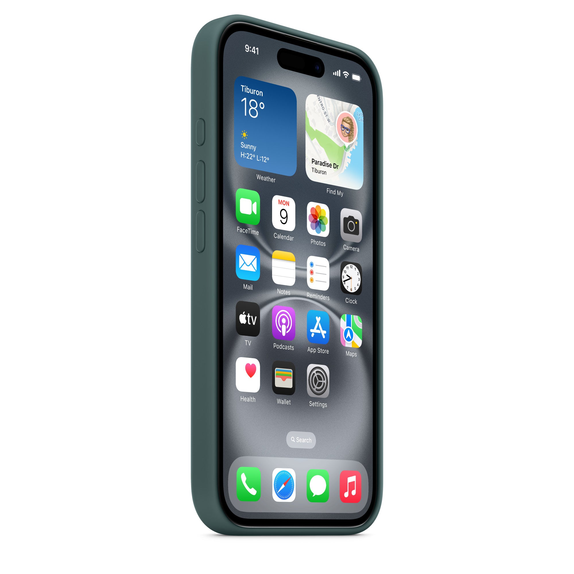 iPhone 16 Silicone Case, Lake Green - (MYY83ZM/A)